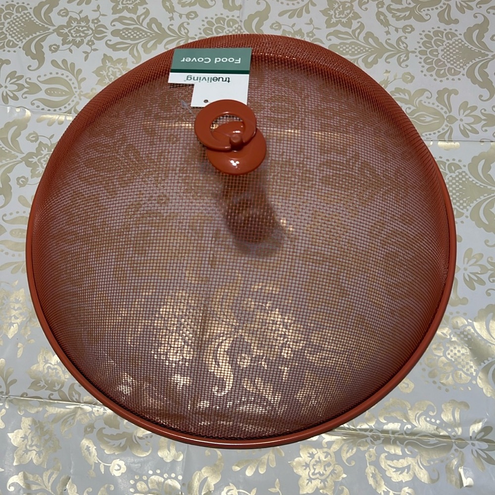 New Coral Metal Mesh Dome Food Cover, 13.78 Inch Mesh Screen